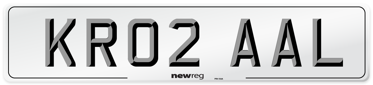 KR02 AAL Number Plate from New Reg